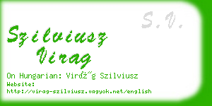 szilviusz virag business card